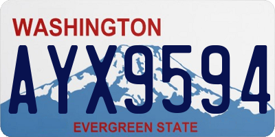 WA license plate AYX9594