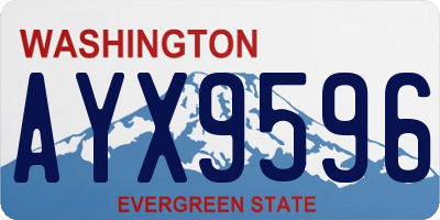 WA license plate AYX9596