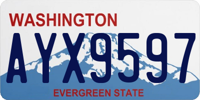 WA license plate AYX9597