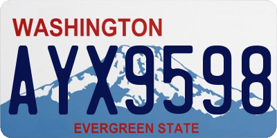 WA license plate AYX9598