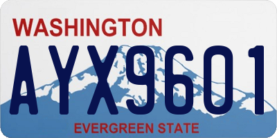 WA license plate AYX9601