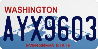 WA license plate AYX9603