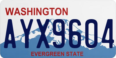 WA license plate AYX9604