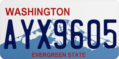 WA license plate AYX9605