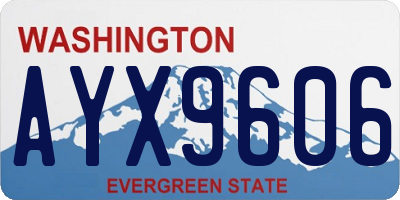 WA license plate AYX9606