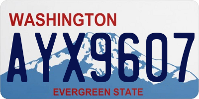 WA license plate AYX9607