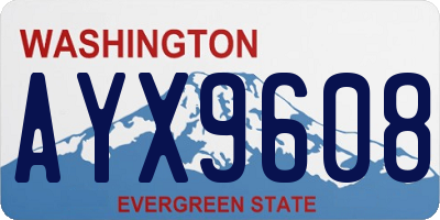 WA license plate AYX9608