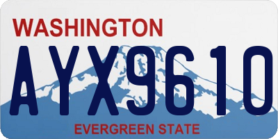 WA license plate AYX9610