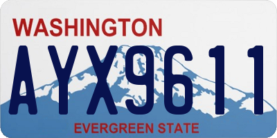 WA license plate AYX9611