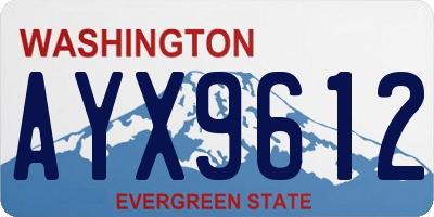 WA license plate AYX9612