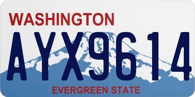 WA license plate AYX9614