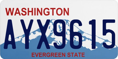 WA license plate AYX9615