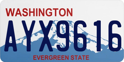 WA license plate AYX9616