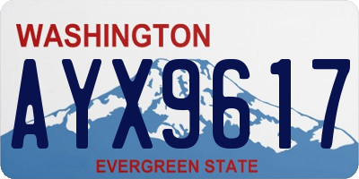 WA license plate AYX9617