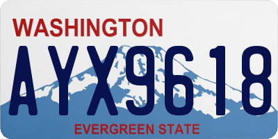 WA license plate AYX9618