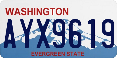 WA license plate AYX9619