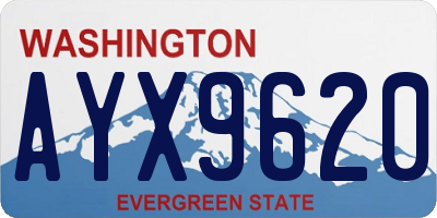 WA license plate AYX9620