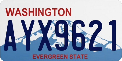 WA license plate AYX9621