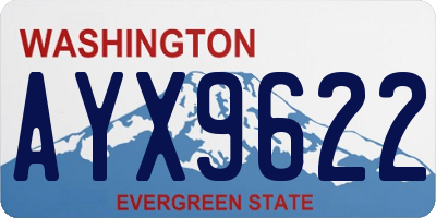 WA license plate AYX9622