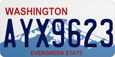 WA license plate AYX9623