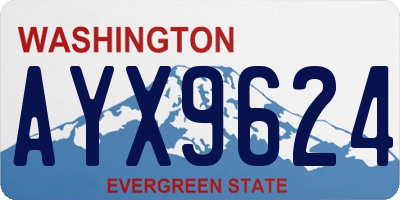 WA license plate AYX9624