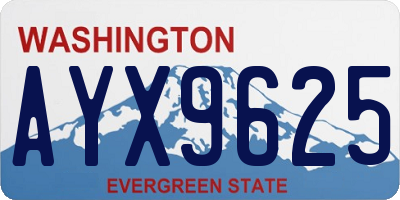 WA license plate AYX9625