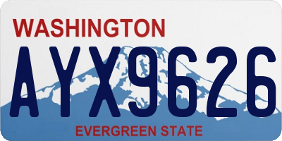 WA license plate AYX9626