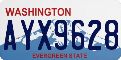 WA license plate AYX9628