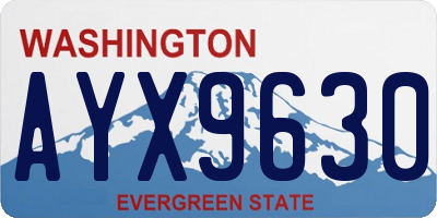 WA license plate AYX9630