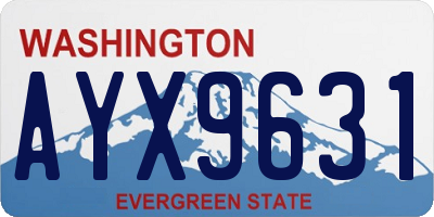 WA license plate AYX9631