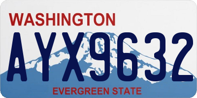 WA license plate AYX9632