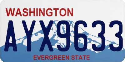 WA license plate AYX9633