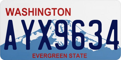 WA license plate AYX9634