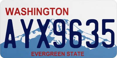 WA license plate AYX9635