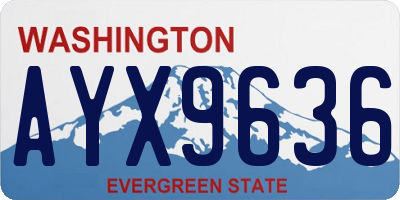 WA license plate AYX9636