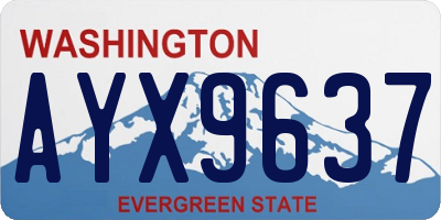 WA license plate AYX9637