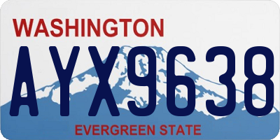 WA license plate AYX9638