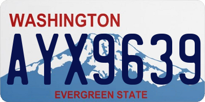 WA license plate AYX9639