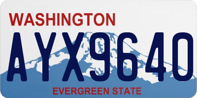 WA license plate AYX9640