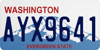 WA license plate AYX9641