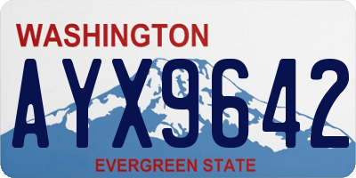 WA license plate AYX9642