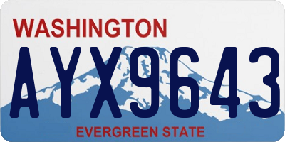 WA license plate AYX9643