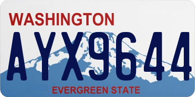 WA license plate AYX9644