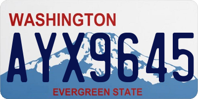 WA license plate AYX9645