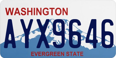 WA license plate AYX9646