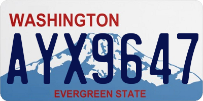 WA license plate AYX9647