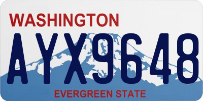 WA license plate AYX9648