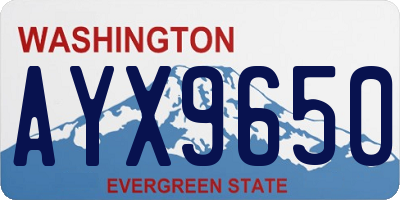 WA license plate AYX9650