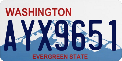 WA license plate AYX9651