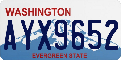 WA license plate AYX9652